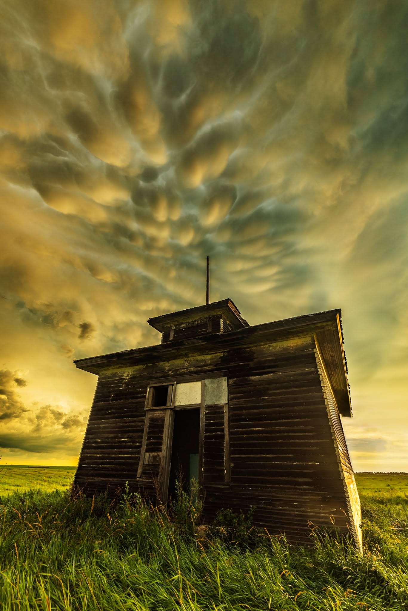 Evening glow over the homestead