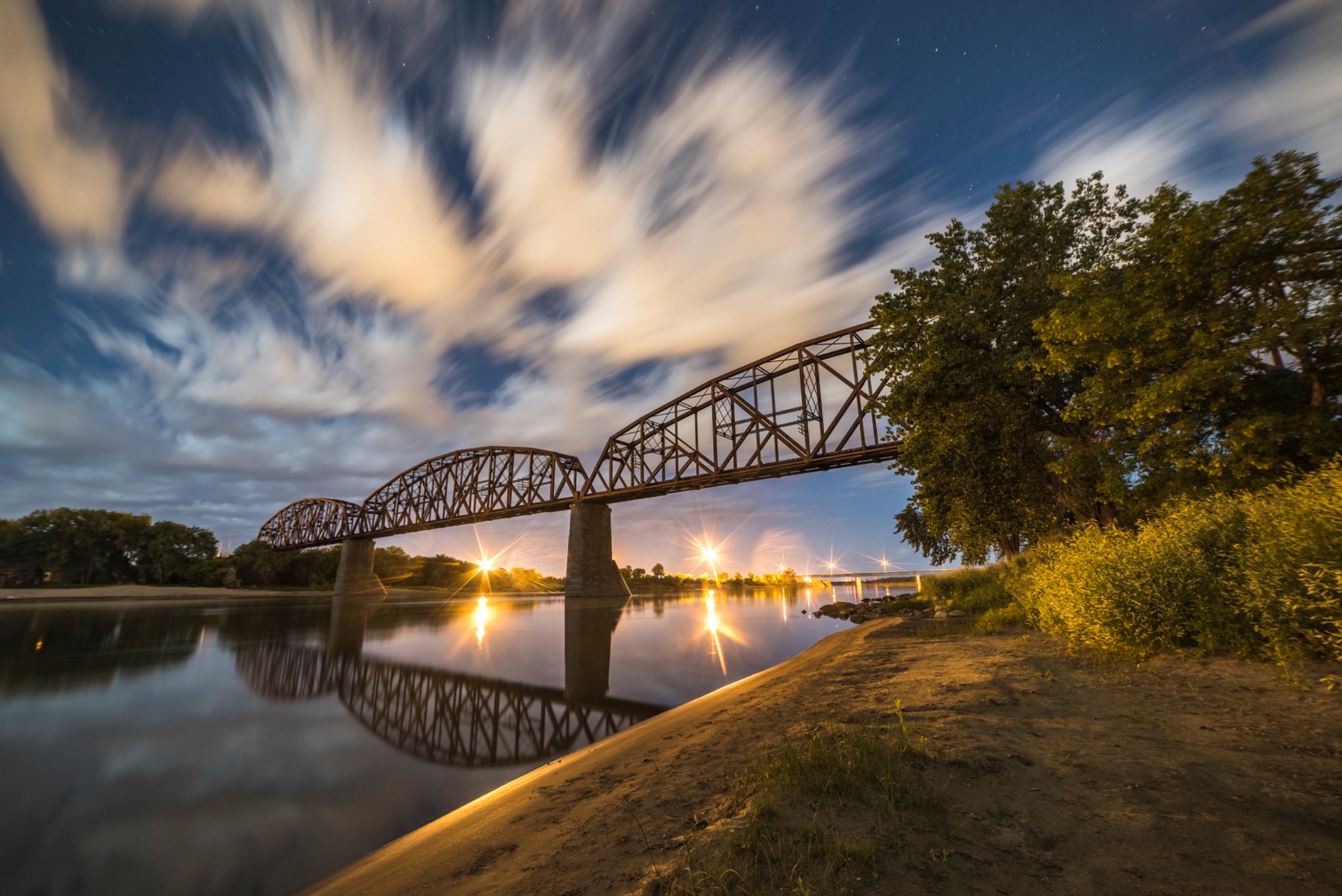 The train bridge in evening light